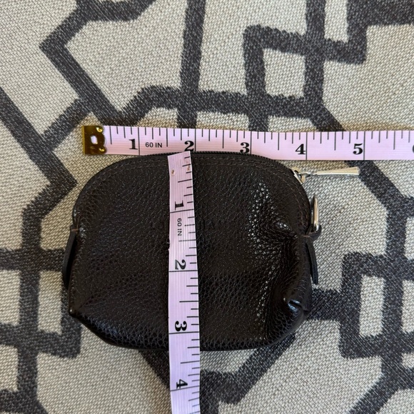 Longchamp Le Foulonne Brown Pebbled Leather Coin Purse Made in France - Picture 12 of 14